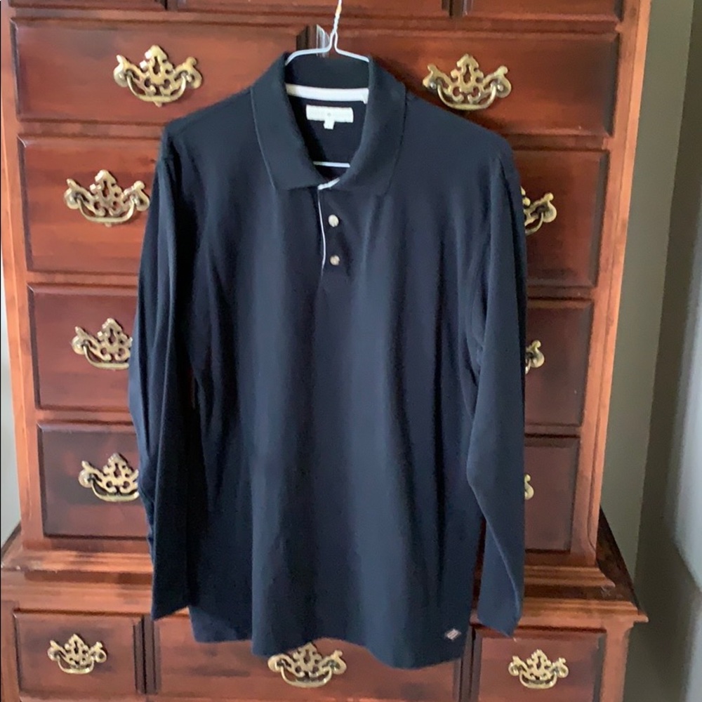 Joseph Abboud long sleeved black polo shirt